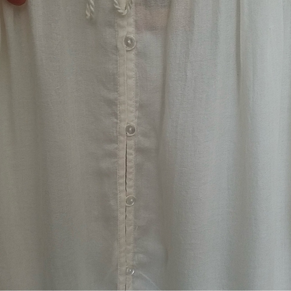 Silver Jeans Off White Embroidered & Embellished Boho Top - Large NWT. FABULOUS! - Picture 6 of 12